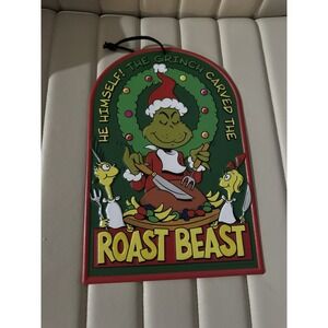 Dr. Seuss The Grinch Christmas 12 inch Metal Hanging Sign "Roast Beast"🎄